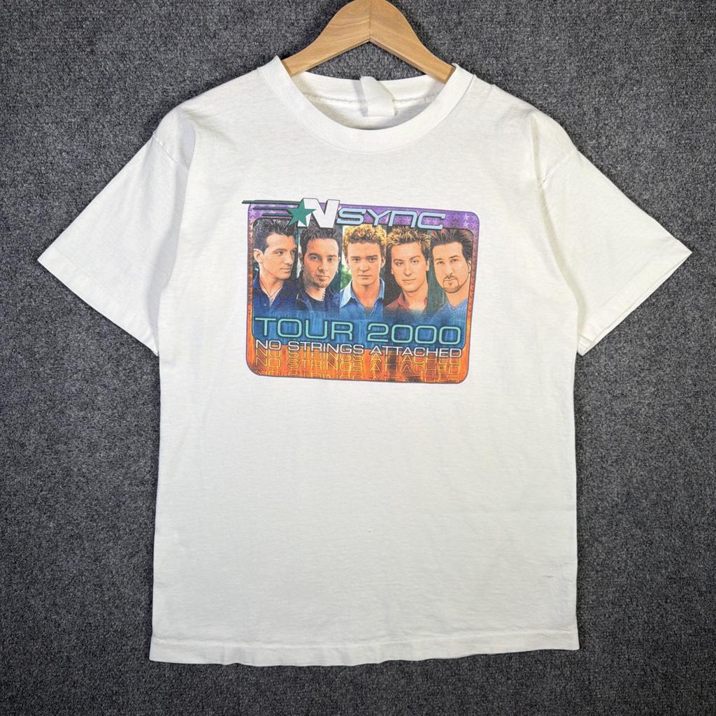 Vintage NSYNC Shirt Mens Small White 2000 Boy Band Tee Justin Timberlake