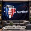 France national football team Personalized Tapestry Support Custom Name, Wall Art Home Decoration