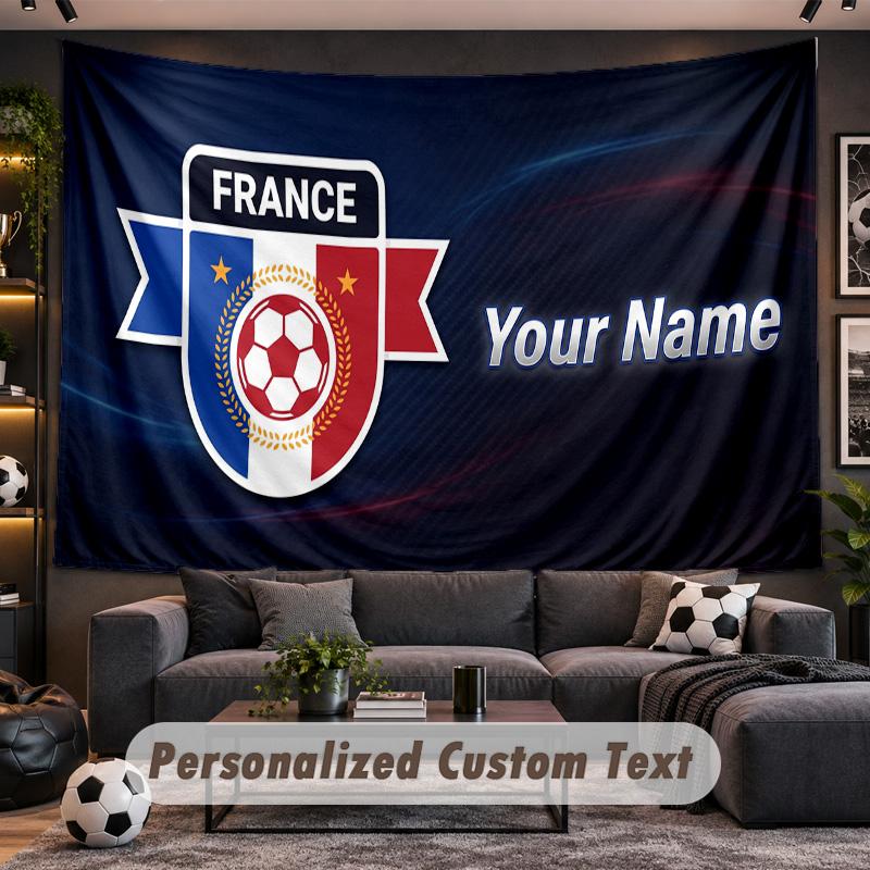 France national football team Personalized Tapestry Support Custom Name, Wall Art Home Decoration