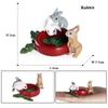 Oenux Lovely Farm Rabbit Bunny Model Action Figure Figurine Wild Desert Cottontail Hare Cute PVC Decoration Education Kid Toy
