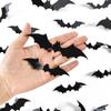 12-120 Stück 3D Schwarze Fledermaus Wandaufkleber Für Halloween Party Zuhause Innen Hof Dekoration Gruselige Requisiten Kinderzimmer DIY Wandtattoos
