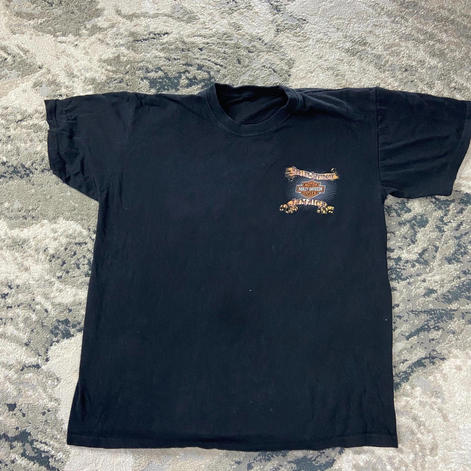 Harley Davidson Y2K T Shirt Sz L Graphic Jamaica Island Palm Beach Motorcycle S