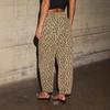 Womens Loose Fit Leopard Print Denim Pants Casual Street Style Jeans