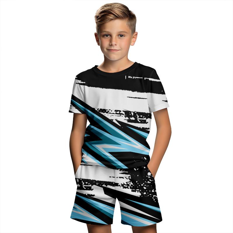 Children's Clothing Suit For Boy Summer Short Sleeve T-Shirt Set Shorts Child Clothing 3D Print Casual Boy Girl Children's Sets