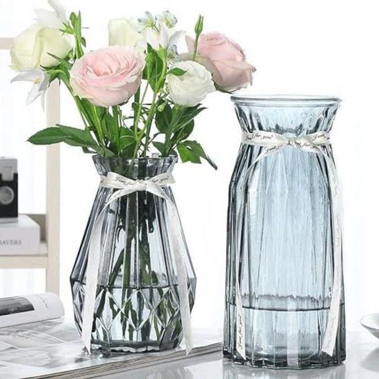 Vase Stylish Glass Single Flower Holder Simple Container Transparent Base Decorative Home Decoration Height 15CM