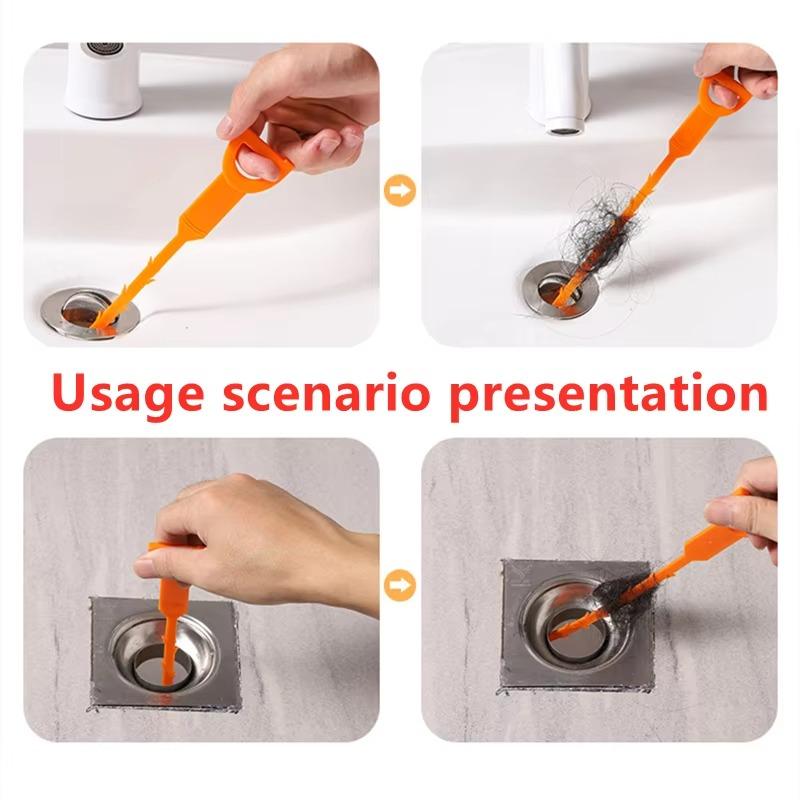 Hair Clog Remover Bathroom Drainage Blockage Remover Sink Snake Hair & Garbage Sewer Dredging Tool Hair Blockages Instant Unclog