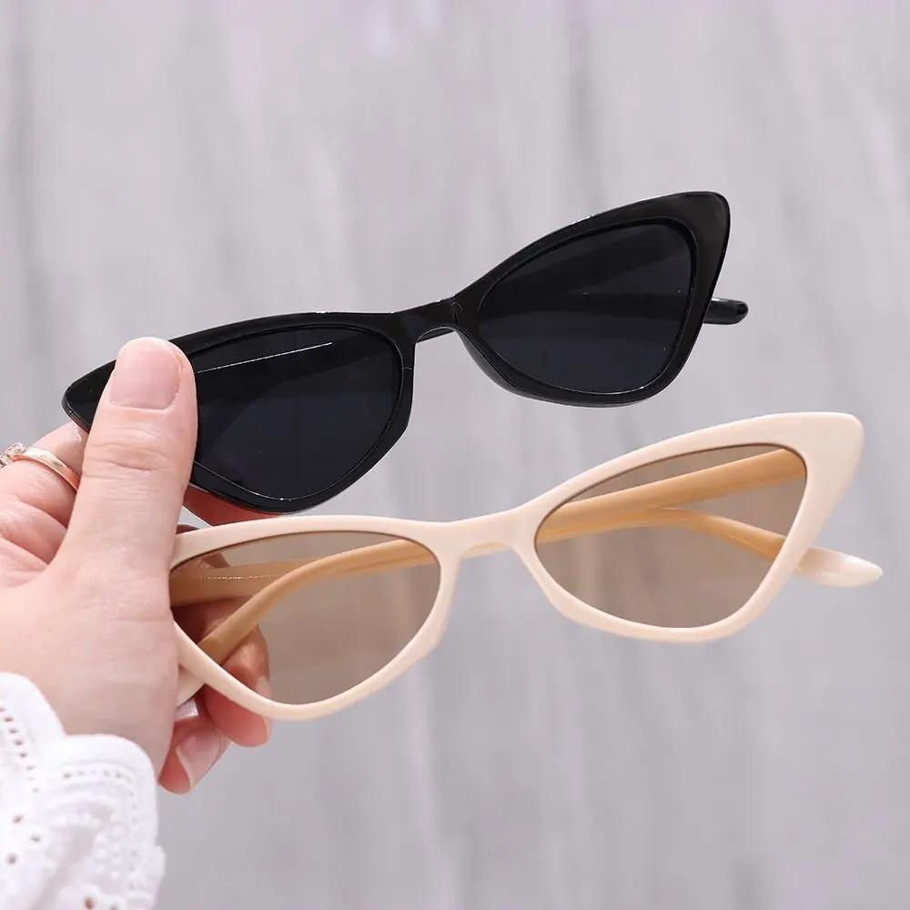 Fashionable Retro Cat Eye Sunglasses UV400 Protection Small Frame for Street Photography Outdoor Travel Beach Shades
