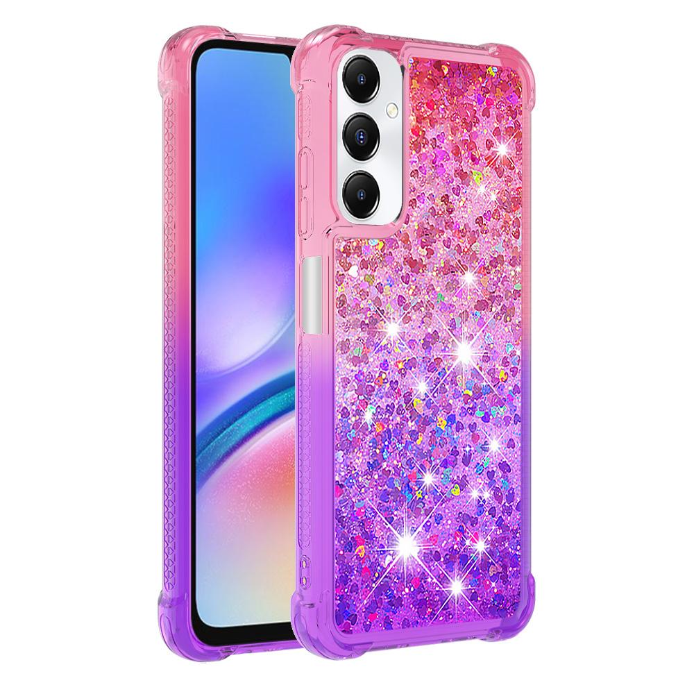 

For Samsung Galaxy A05s 4G TPU Case Gradient Quicksand Phone Back Cover Pink+Purple