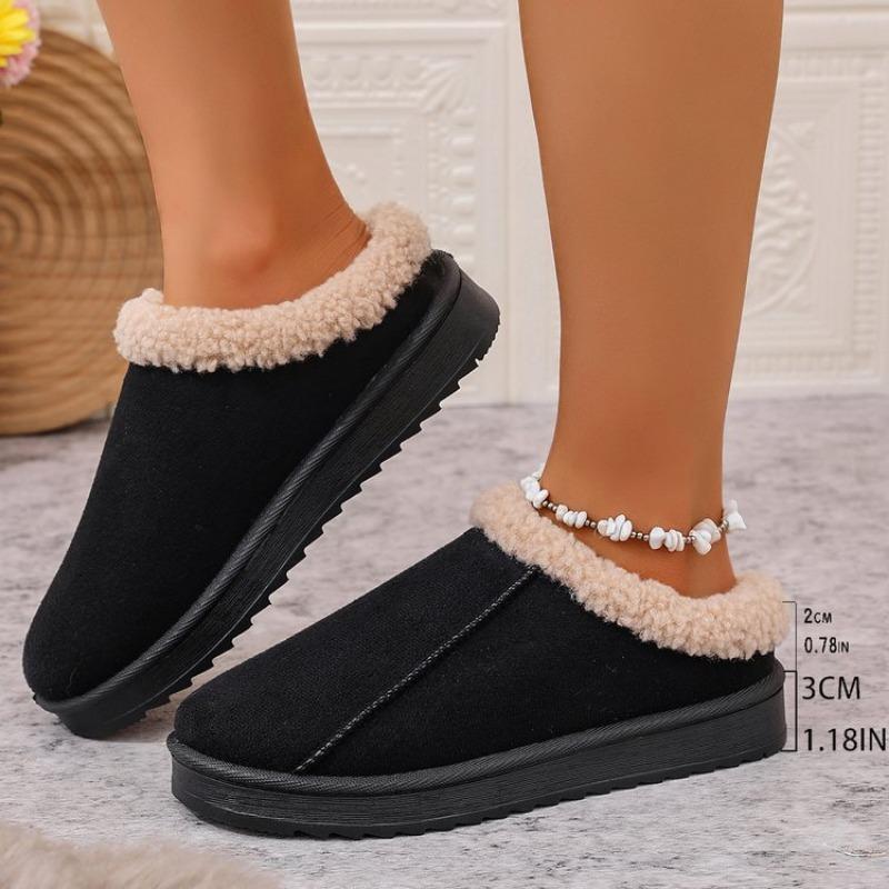 Large size flat-soled cotton shoes for women's autumn and winter new velvet thickened warm snow boots for women