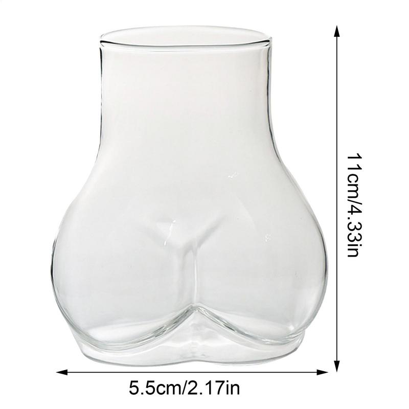 450ml Butt Shaped Mug Milk Cup Borosilicate Glass Transparent Butt Drinking Cups Portable Glass Cup for Water Milk Coffee