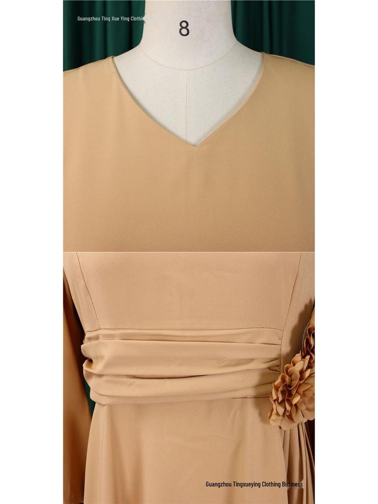 Elegant Solid Color Plus Size A-line Skirt with Fashionable Spring European & American Style