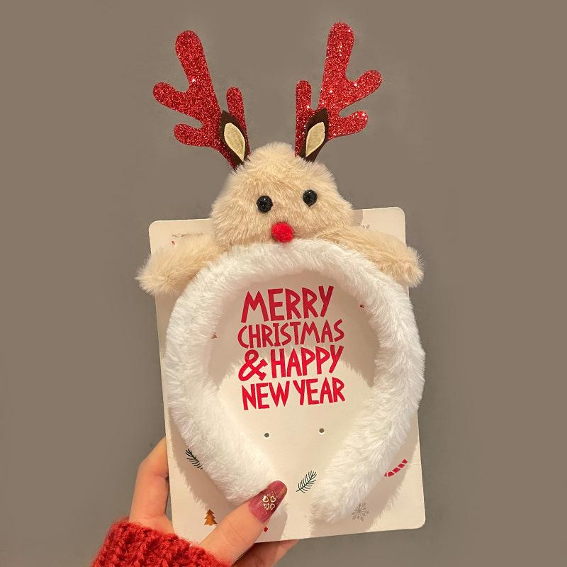 Christmas Headband Christmas Antler Hairpin Ladies Headdress Holiday Decoration Gift Big Bow Headband Christmas Headdress
