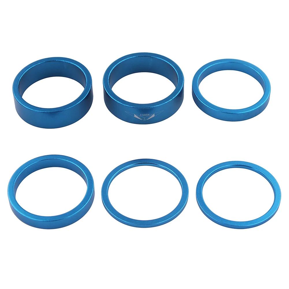 6Pcs Bike Fork Washer Set 2/5/10mm Bicycle Headset Spacer Bicycle Washer Spacing Pad Aluminum Alloy for MTB Mountain Bicyle