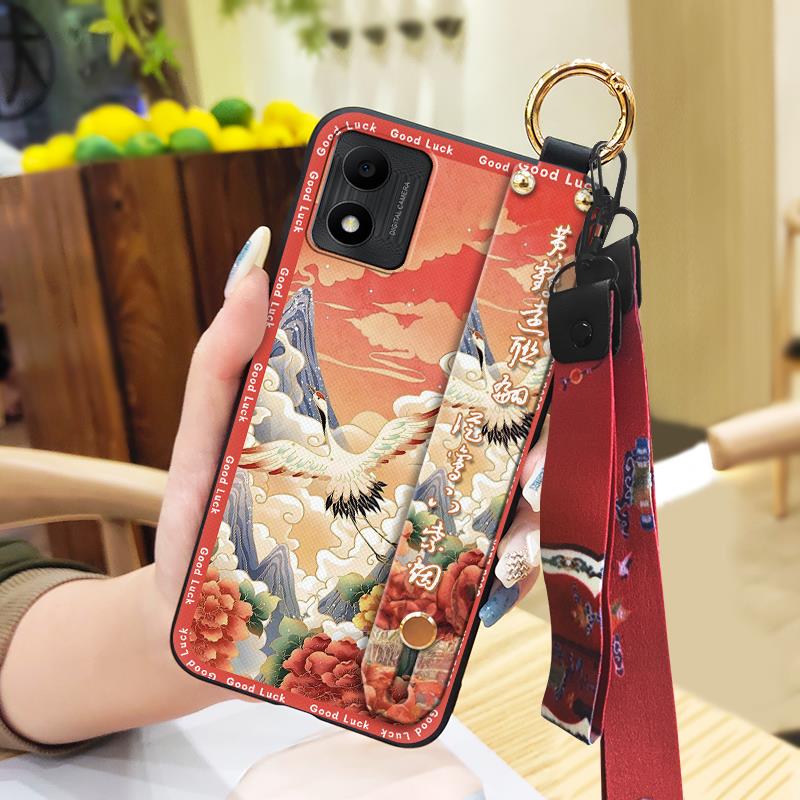 Phone Holder For Mom Phone Case For TCL 305i/5164D Anti-dust Soft case Chinese style Elderly lady Ring Anti-knock