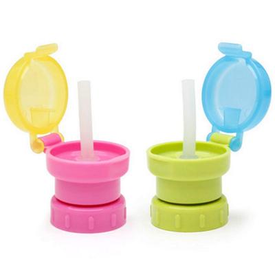 2Pcs Baby Anti Choke Straw Lid Portable Spill Proof Replacement Cap for Kids Bottle Drinking