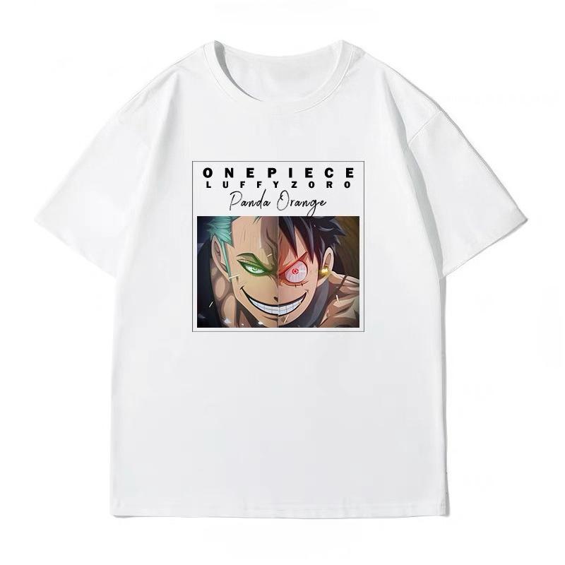 ONE PIECE Anime Tshirt Mens Twodimensional Cotton Oversize Looseprinted Summer Shortsleeved Top Parentchild Clothing
