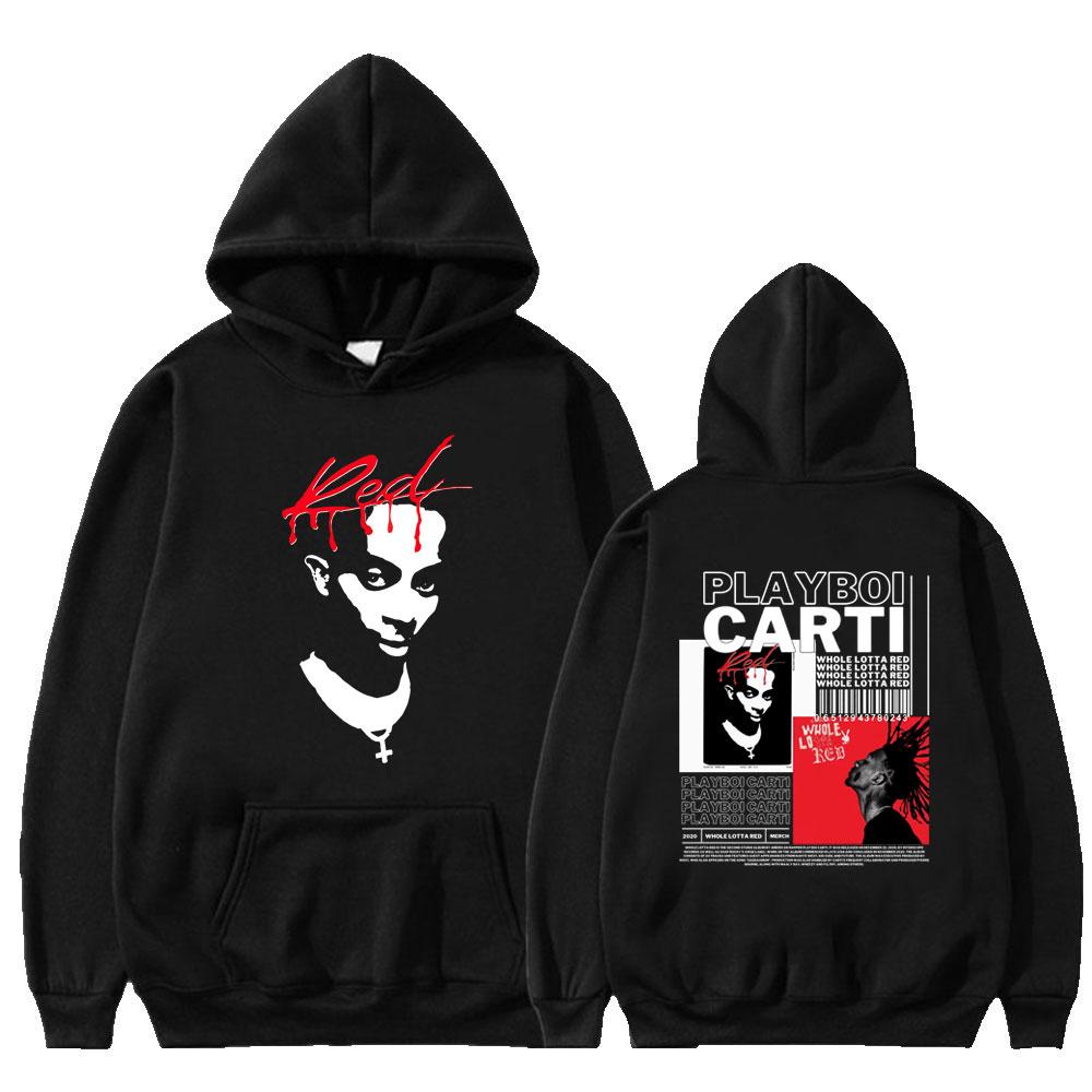 

Rapper Playboi Carti Hoodie Music Album Whole Lotta Red Harajuku Hooded Sweatshirt Men s Hip Hop Gothic Hoodies Cool S