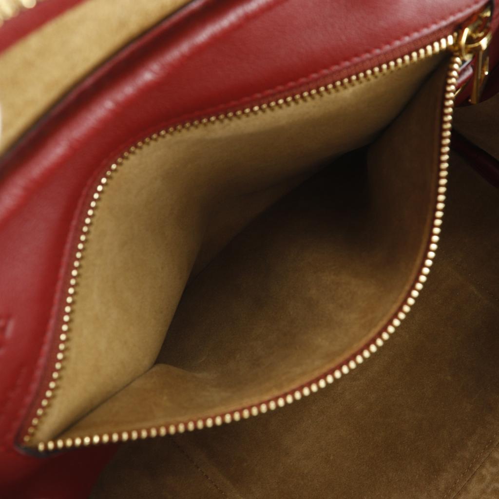 LOEWE Amazona 75 Handbag Repeat anagram 2WAYShoulder Red Calfskin Women Used