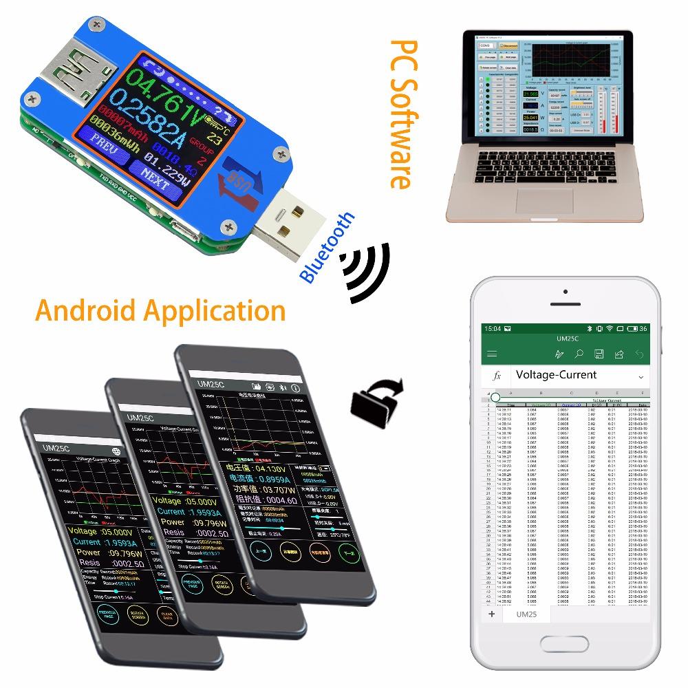 UM Series USB Color Display Tester Micro Voltage Meter Current Detector Voltmeter Battery Charge Measurement