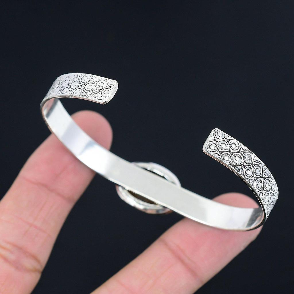 Sisters Day Sale Oval Golden Rutile Gemstone Sterling Silver New Bangle Bracelet