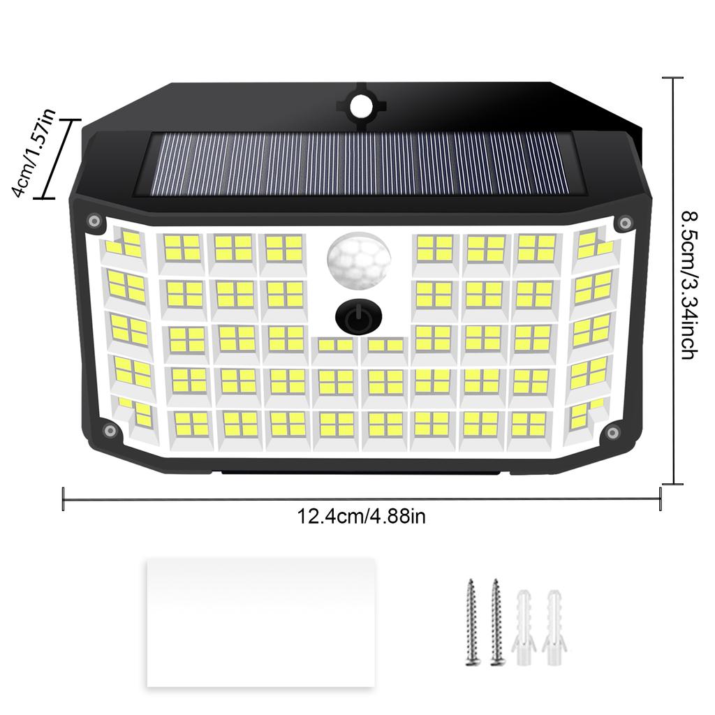 176 LED Outdoor Solar Lights with Motion Sensor and 3 Lighting Modes IP65 Waterproof Solar Wall Lights for Garden Patio Yard