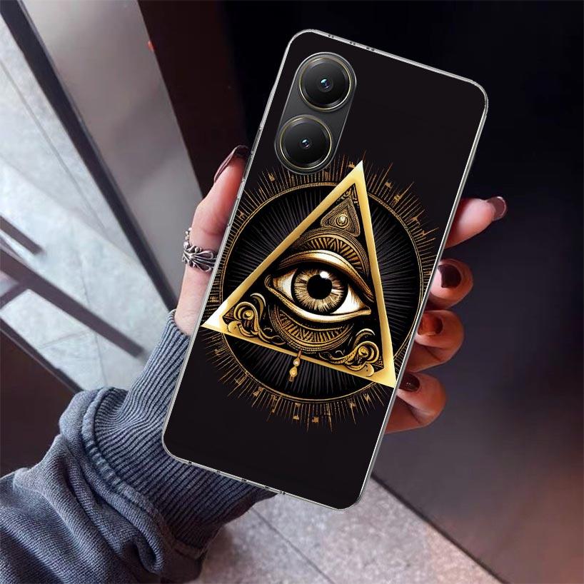 Sacred Eye of Horus Egypt Fresco Phone Case For Xiaomi Poco X7 X6 X5 Pro F7 Ultra Redmi 15C 15 13 13C 12 12C 10 10A 10C 9 9A 9C