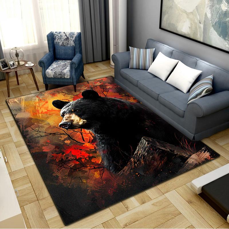 Brown Bear Carpet Rug for Living Room Bedroom Home Sofa Decoration,Kids Play Non-slip Floor Mat