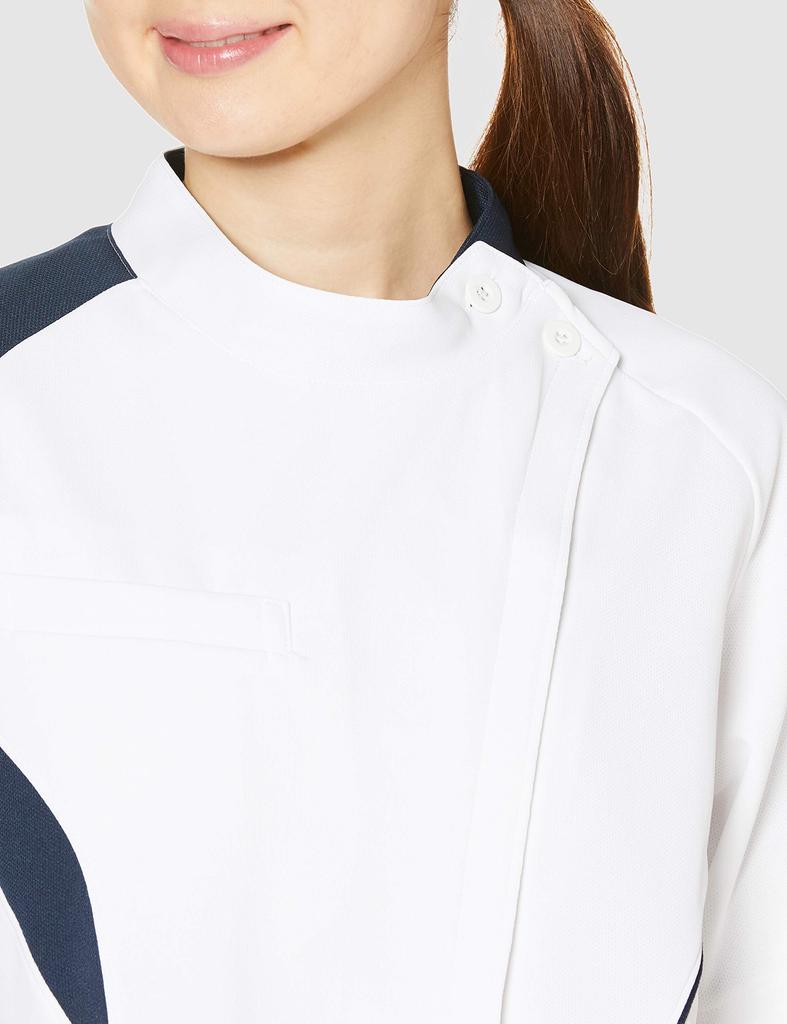 Kiraku Lightweight Tunic That Absorbs Sweat and Dries Quickly with Stretch Material That Stretches Well CY855 01 White Japan S To Japanese Size