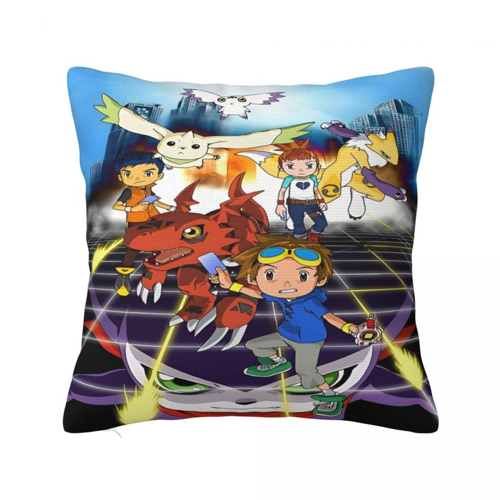 Stylish Bedroom Digital Monster Digimon Decoration Pillowcase Merch Pillow Cover Zipper Multi-Size