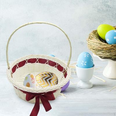 Wedding Basket Flower Girl Storage Easter Candy Imitation Rattan for