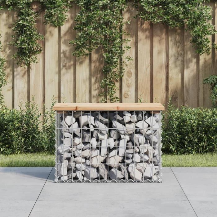 VidaXL Banc de jardin design de gabion 63x31,5x42cm bois massif de pin 834344