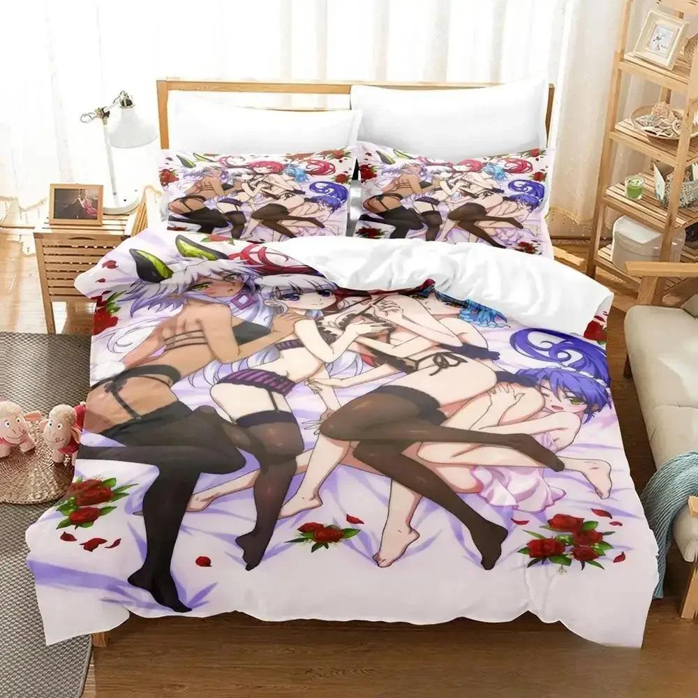 Anime Testament of Sister New Devil Sängklädesset, Påslakan Sängset Överkast Kuddfodral, King Queen Twin Size Pojkar Flickor Vuxen