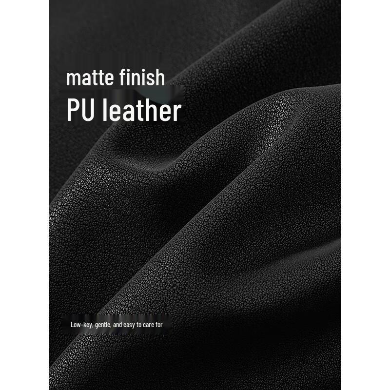 GXG Men's Custom-Woven Matte PU Leather Snap-Button Casual Jacket