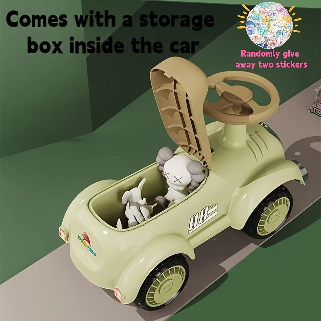 Kids Twist Go Ride On Car Toy Bike Sturdy Anti-Rollover Design with Storage Seat, 5 Vibrant Colors,Random 2 Stickers Included,Batteries Not Included