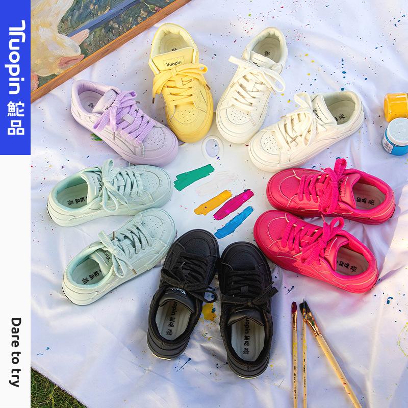 Dopamine board shoes women's 2025 autumn and winter new round head bread shoes versatile thick sole heightening solid color casual shoes