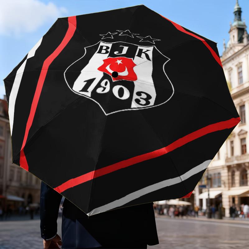 Besiktas Crest Legacy 1903 Umbrella Folding umbrella, automatic umbrella 8-Frame for Travel, camping Use Gift for Halloween Christmas