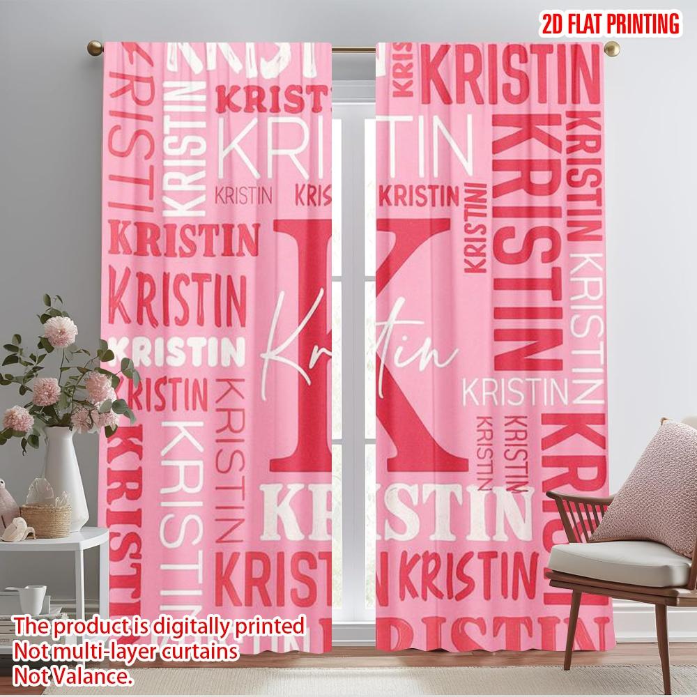 

2pcs,2D plane printing Curtains&Window Treatment Kristin Collage Versatile Polyester (without rod) Room Decor Ldeal for Bedroom 52.50×116.00 CM 2pcs
