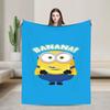 Cartoon M-Minions Flannel Blankets Winter  Warm Throw Blanket for Kids Adult Bedroom Print Bedspread Sofa Bed Cover