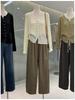 Plus Size Women's High Waist Wide Leg Pants - Spring Loose Fit with Elastic Lace-up Waist