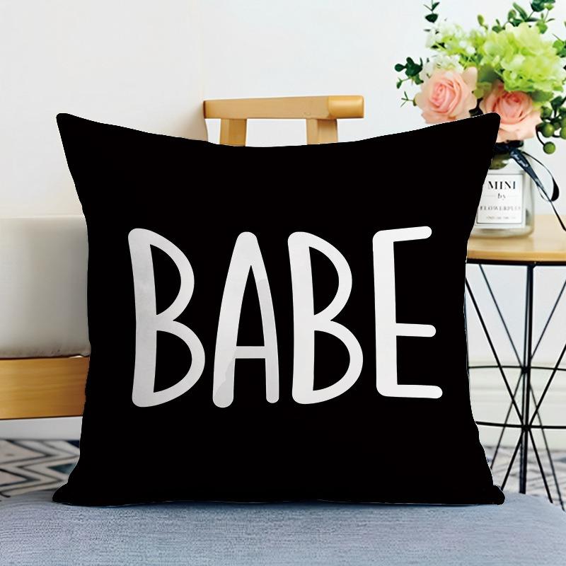 Black And White Ins Style Printed Decorative Pillowcase Bedroom Living Room Square Cushion Pillowcase