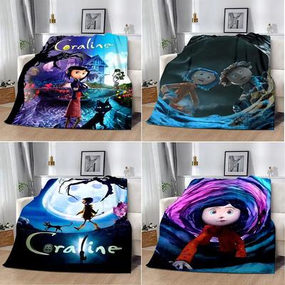 Koc z nadrukiem Coraline Koc piknikowy Ciepły koc Miękki i wygodny koc Dom Podróż Prezent urodzinowy