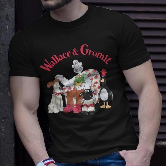 T-Shirt Unisex Wallace Home Scene Grigio Melange Gromit