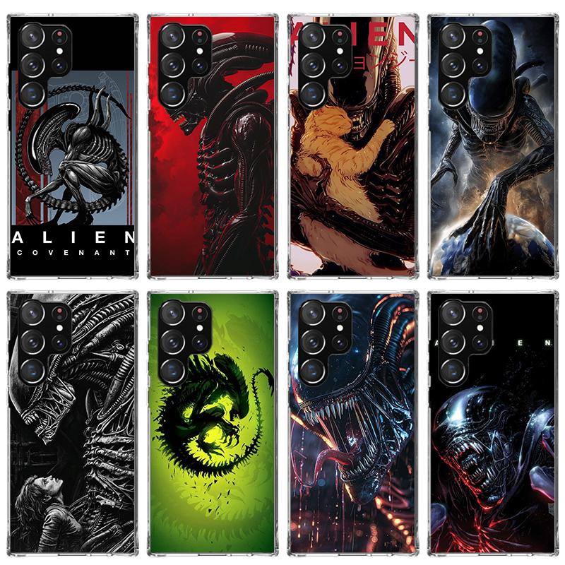 Cool A-Alien X-Xenomorph Phone Case For Samsung Galaxy S26 S25 Edge S24 S23 Ultra S22 Plus S21 S20 FE Soft TPU Back Cover Funda