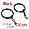 20pcs 25mm 28mm 30mm Rings Keychain Key Ring Chain Multi-colors Round DIY Jewelry Making Accessories Findings