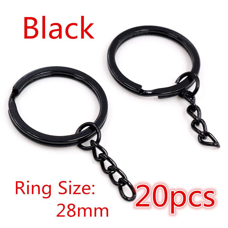 20pcs 25mm 28mm 30mm Rings Keychain Key Ring Chain Multi-colors Round DIY Jewelry Making Accessories Findings