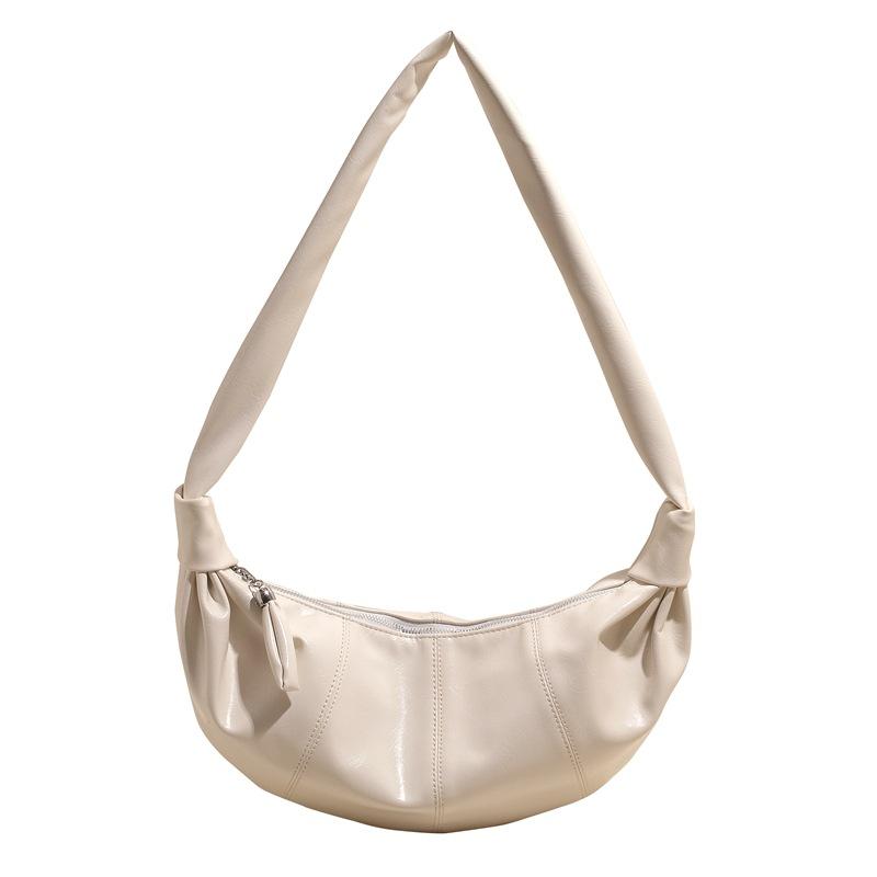 Casual lazy style simple soft leather dumpling bag women's fashion versatile personality lightweight shoulder messenger bag