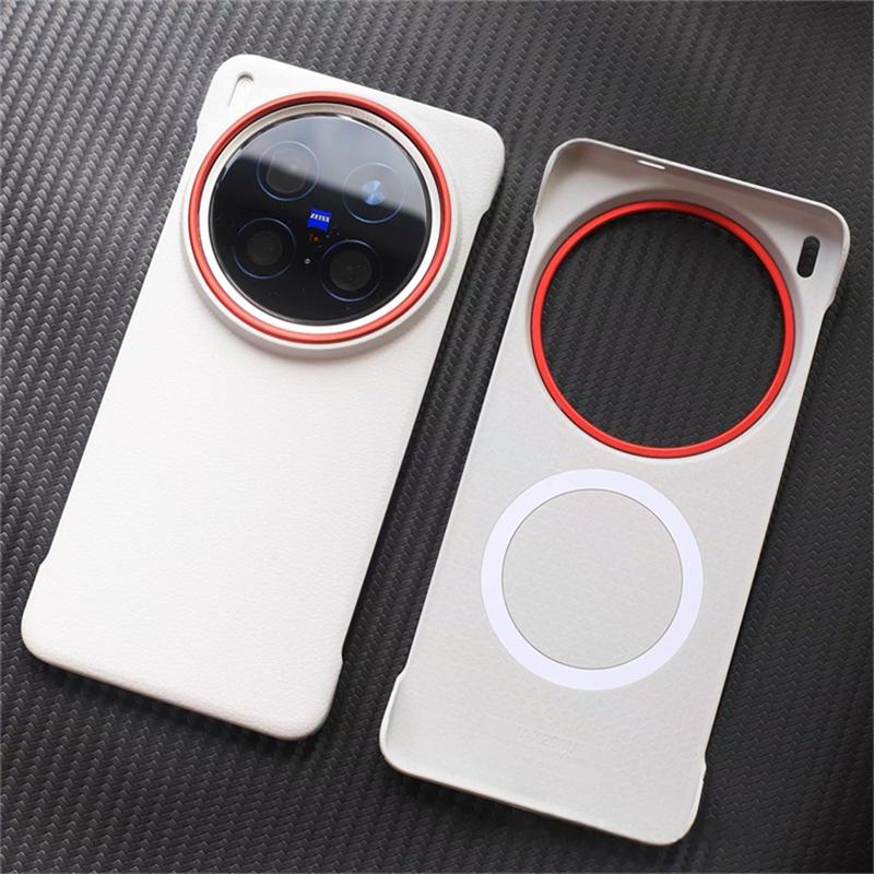 Case For Vivo X200 Pro Mini X200 Ultra 5G For MagSafe Magnetic Luxury PU Silicone Leather Slim Thin Borderless Phone Back Cover