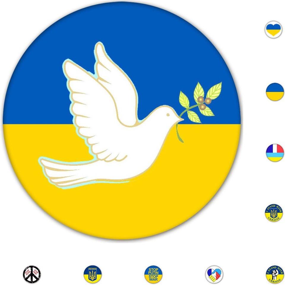 Unisex Ukraine Flag Button Badge For Accessories