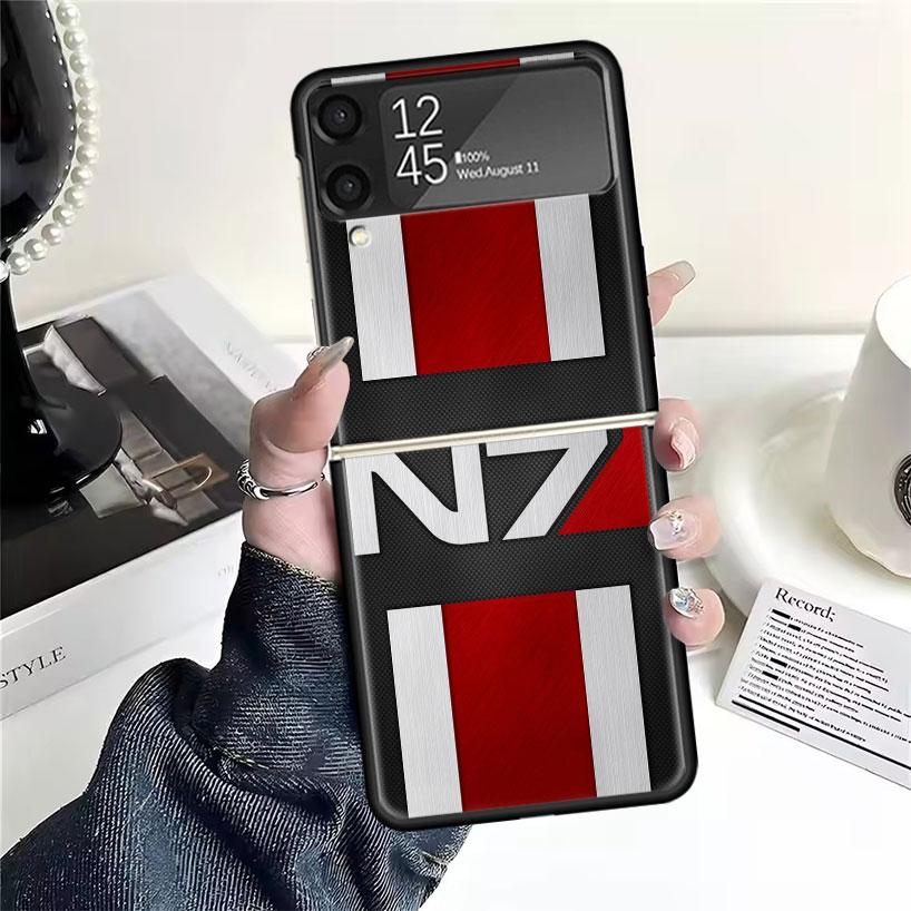 N7 Mass Effect Cases For Samsung Galaxy Z Flip 4 5 6 7 3 Z Flip7 Flip6 Flip4 Flip5 Flip3 5G Hard Shockproof Fundas Cover