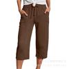 Women's Elastic Waist Cropped Pants In Multiple Colors
